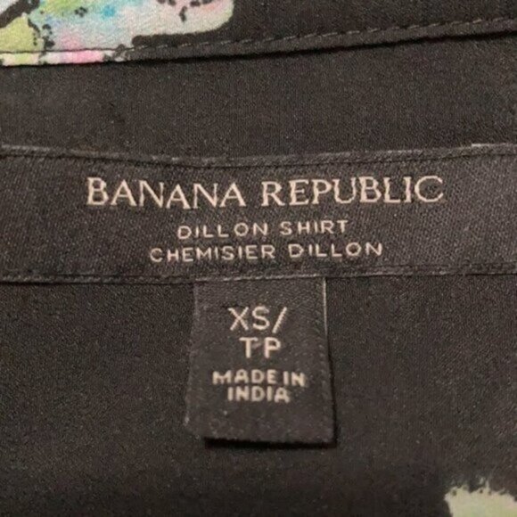 Banana Republic Black Floral Button Down Shirt - Picture 12 of 13